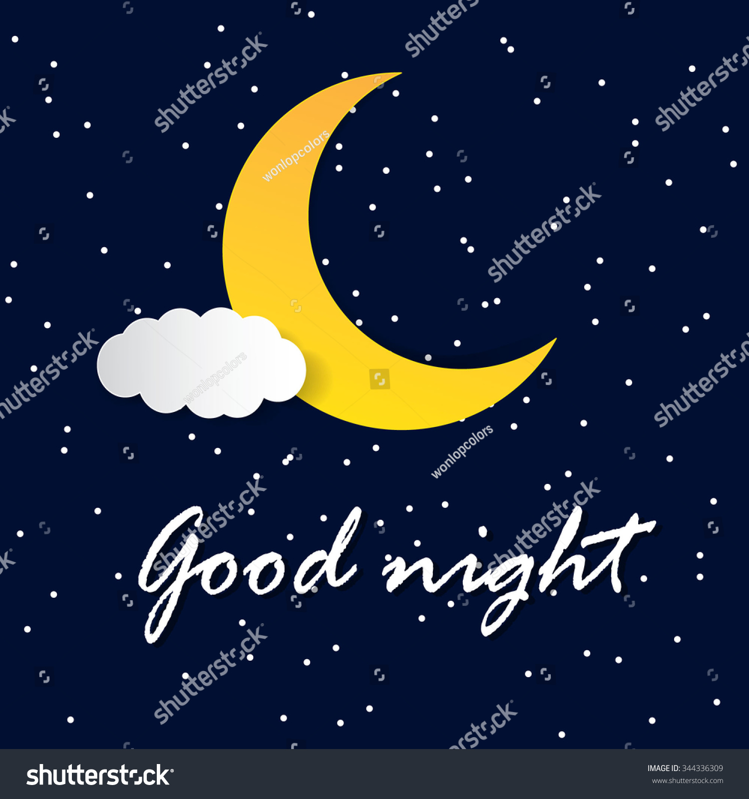 Retro Illustration Smiling Moon Wishing Good Stock Vector 344336309 ...