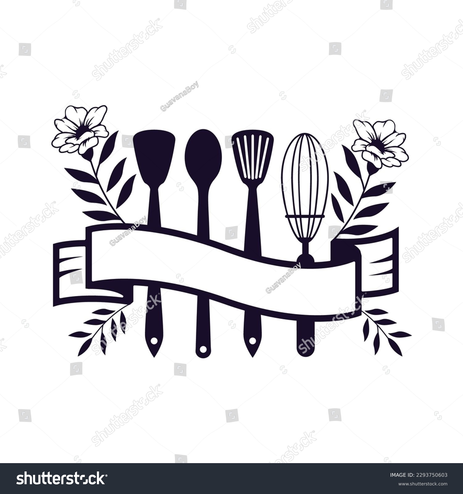 SVG of Retro kitchen utensil tools logo design. Kitchen tools clipart SVG. Vector illustration svg