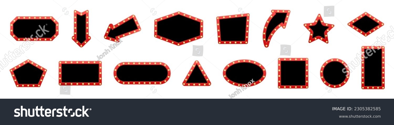 SVG of Retro lightbox template set. Retro signboard icon set. Vector illustration svg