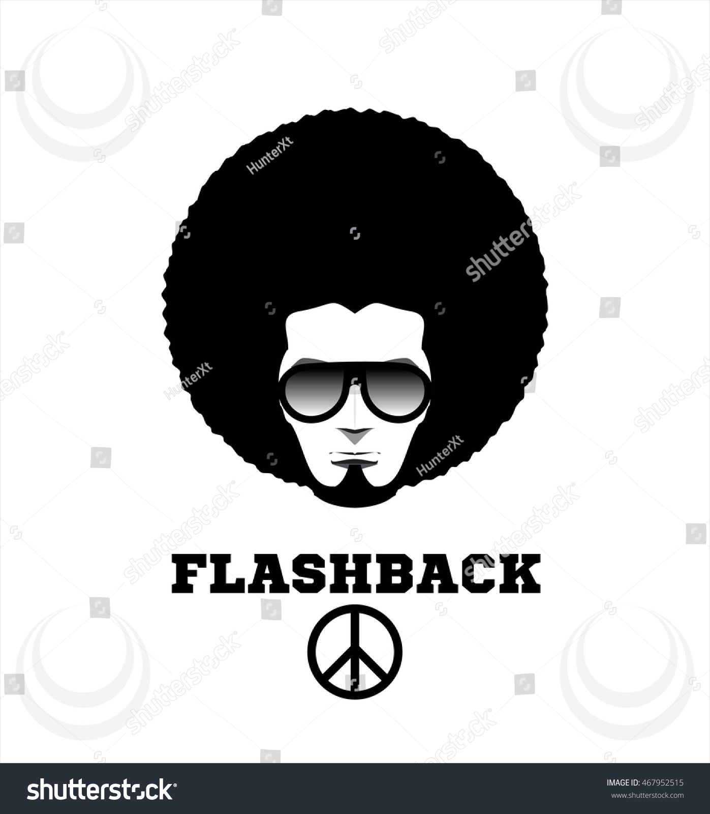 SVG of Retro man in 1970s hairstyle. Frizzy, 70's. svg