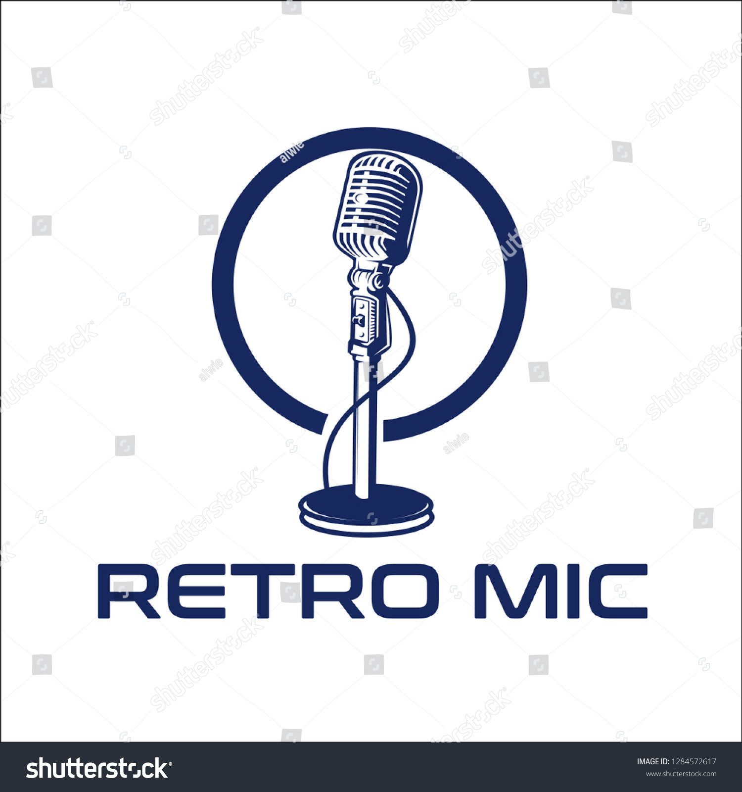 Retro Mic Exclusive Logo Design Inspiration Stock Vector (Royalty Free ...