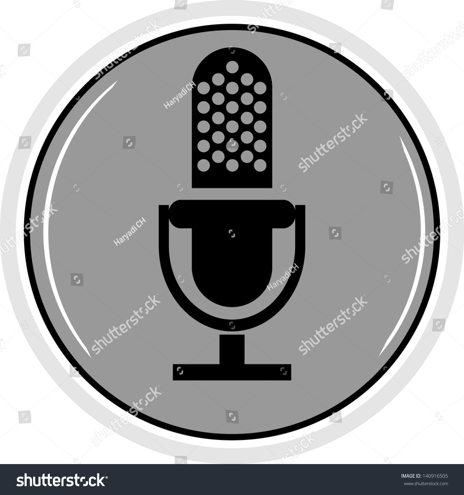 Retro Microphone Icon Stock Vector (Royalty Free) 140916505