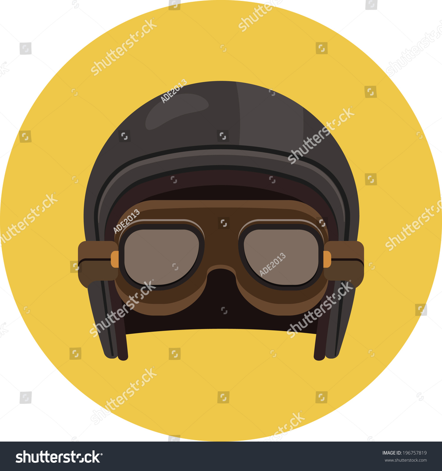 Retro Motorcycle Helmet And Goggles Stock Vector Illustration 196757819 ...