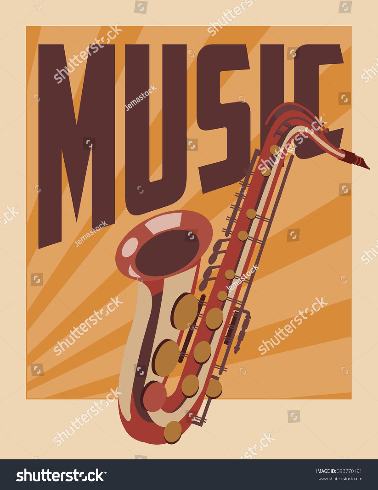 Retro Music Poster Design Vector Illustration Stock Vector (Royalty ...