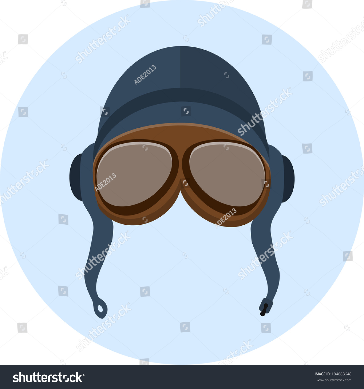 Retro Pilot Helmet And Goggles Stock Vector Illustration 184868648 ...