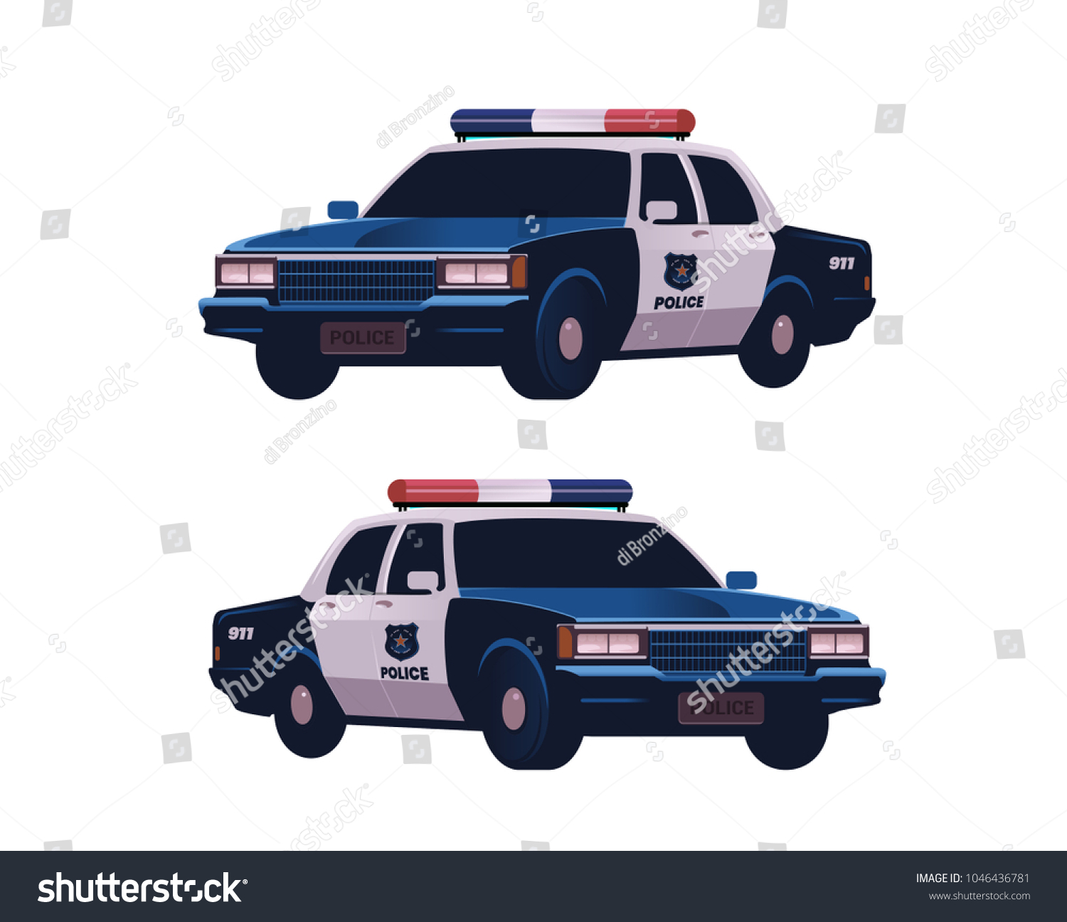 SVG of Retro police cars set. Isometric view. Police transport isolated on the white background. svg