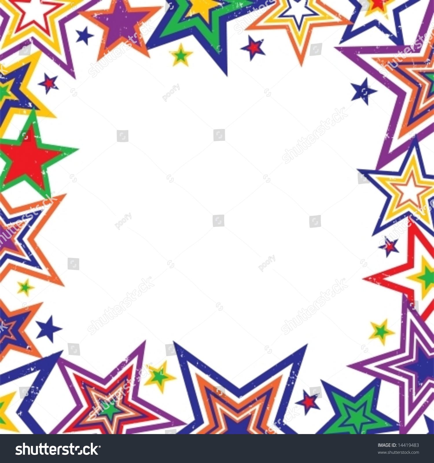 Retro Rainbow Colored Stars Border Stock Vector (Royalty Free) 14419483 ...