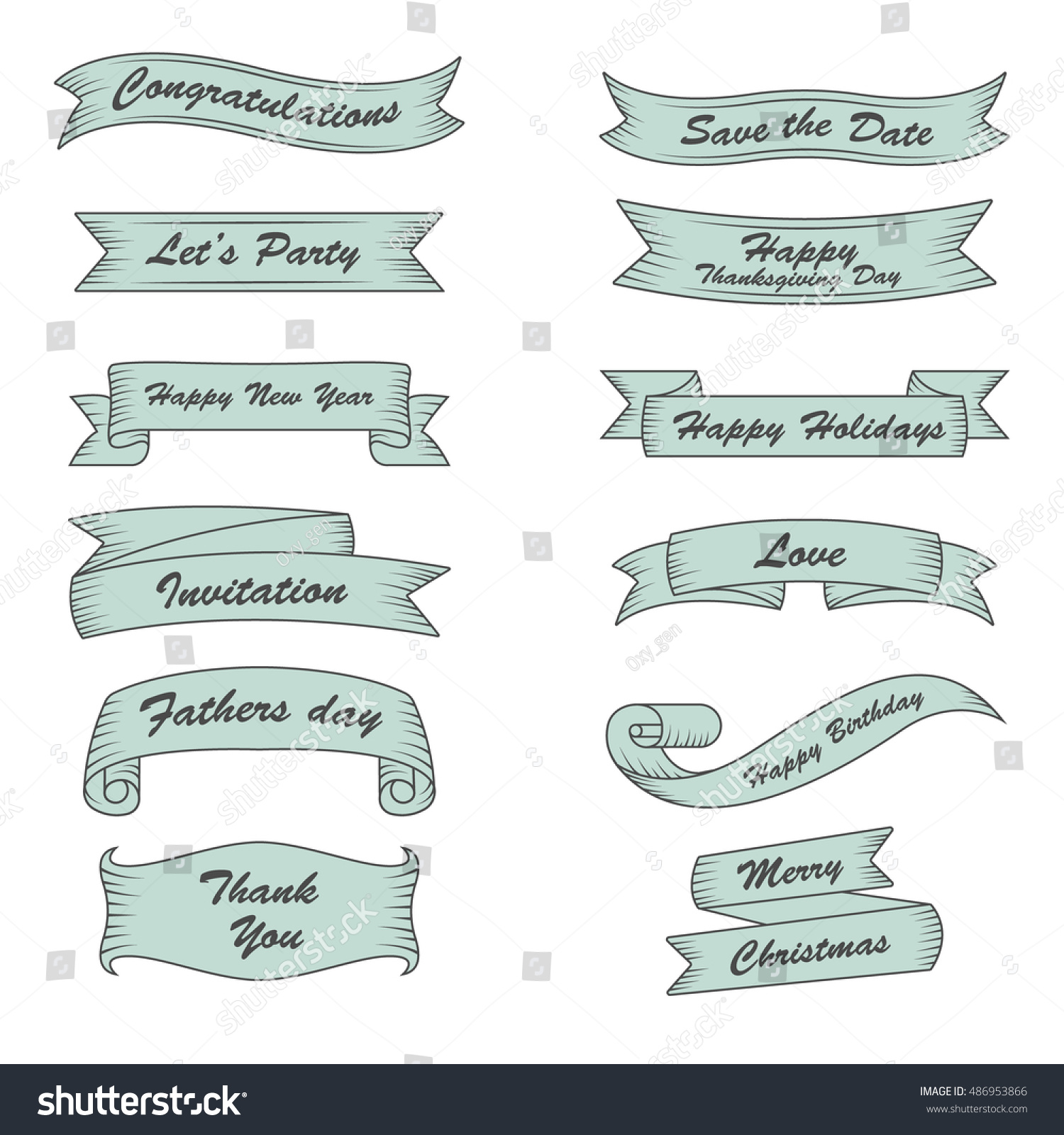 retro ribbon banners set words congratulations stock vector royalty other words for congratulations