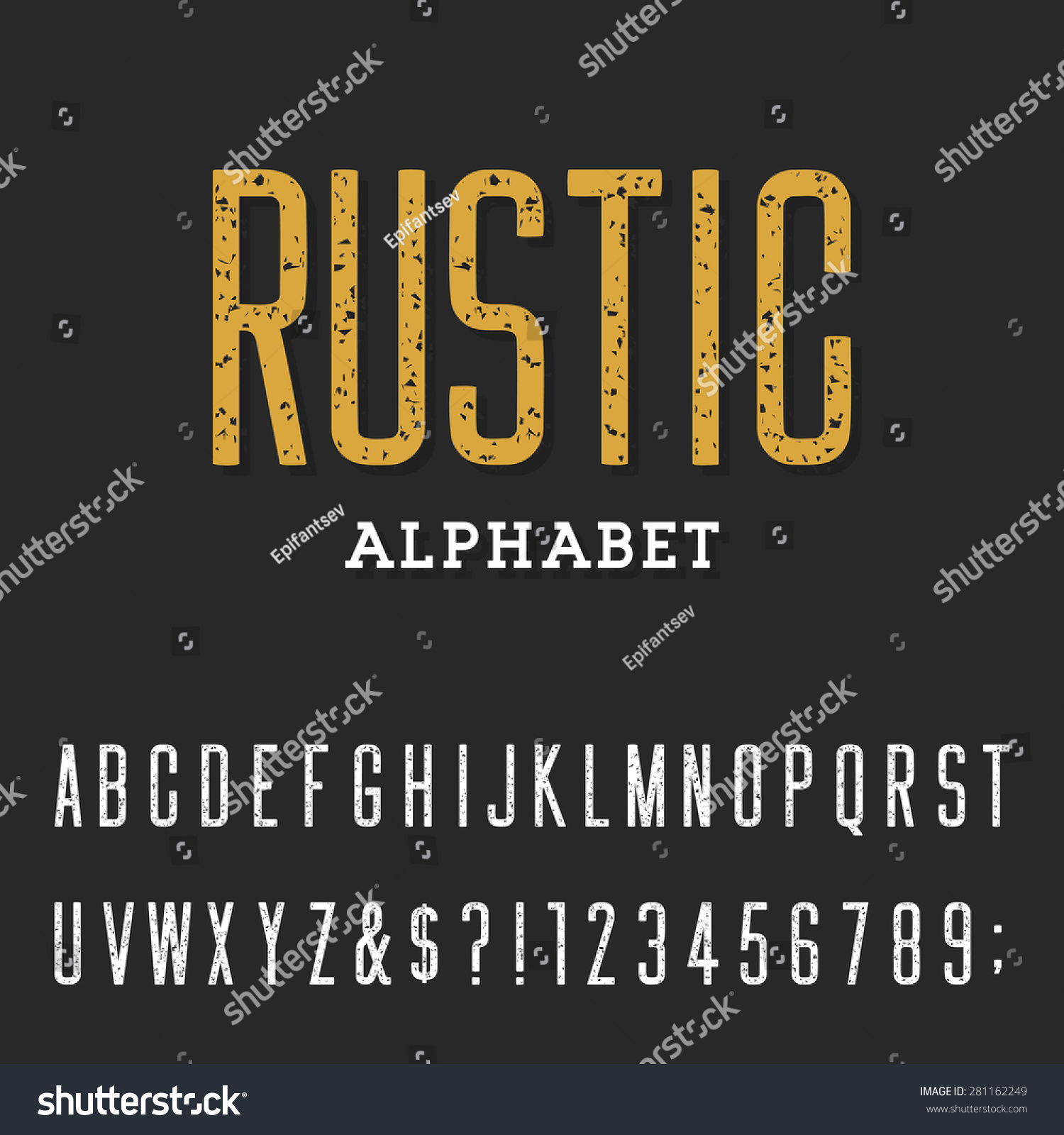 Retro Rustic Alphabet Vector Font Type Letters Numbers And Punctuation Marks Distressed Vintage Retro Rustic Alphabet Vector Font Type Letters Numbers And Punctuation Marks Distressed Vintage