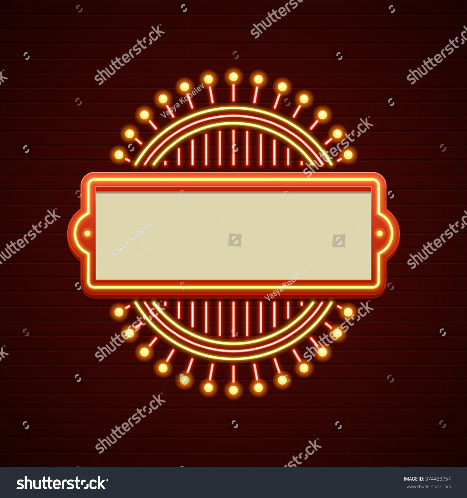 Retro Showtime Sign Design Cinema Signage Stock Vector Royalty Free