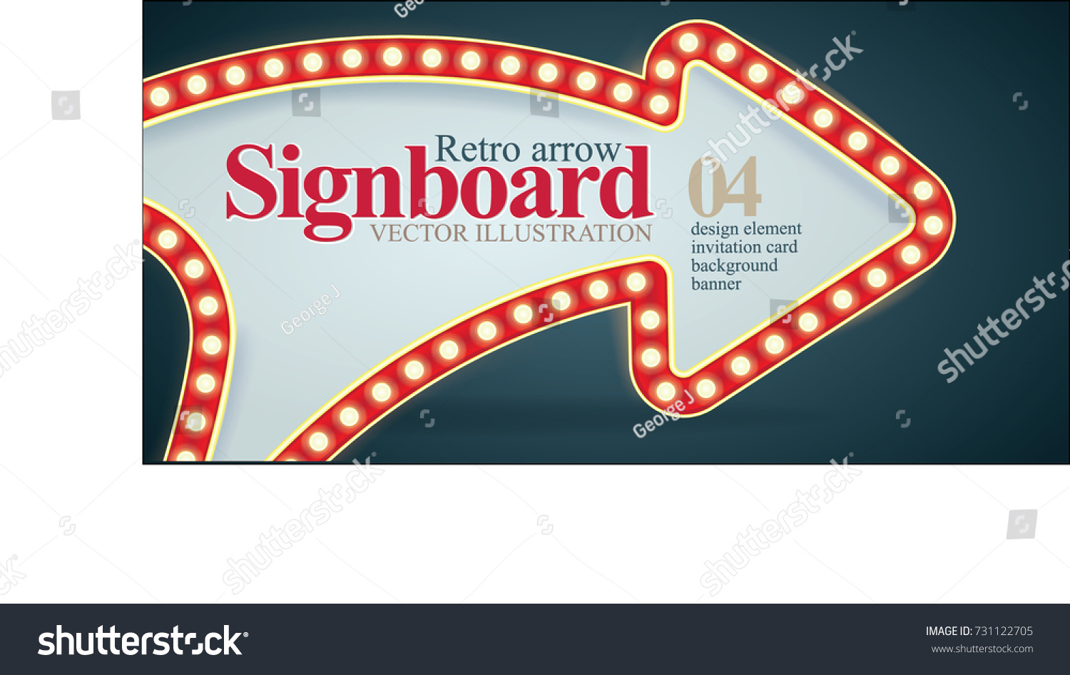 Retro Signboard Arrow Illustration Vintage Banner Stock Vector