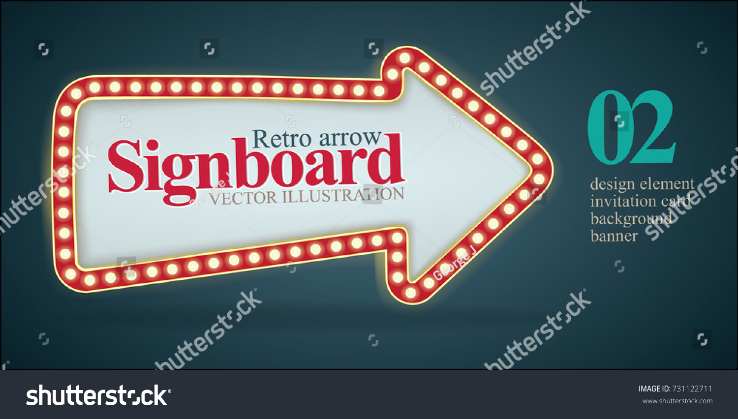 Retro Signboard Arrow Illustration Vintage Banner Stock Vector