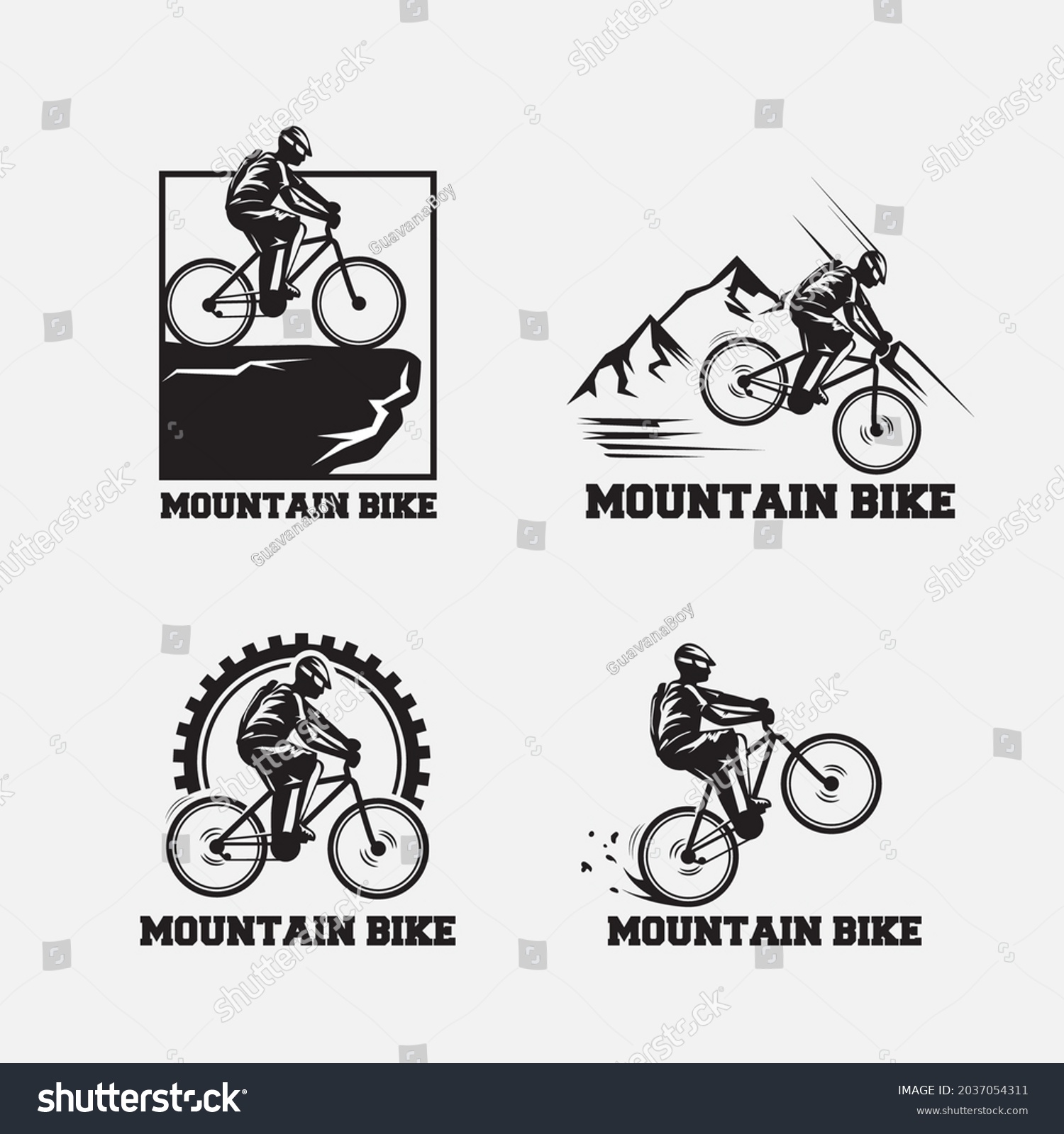 Retro Simple Mountain Bike Badge Logo Stock Vector (royalty Free 