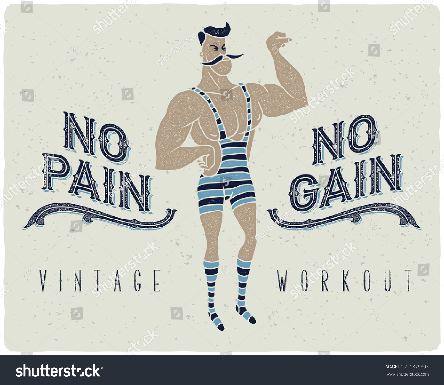 Retro Strong Man Poster Stock Vector Illustration Shutterstock