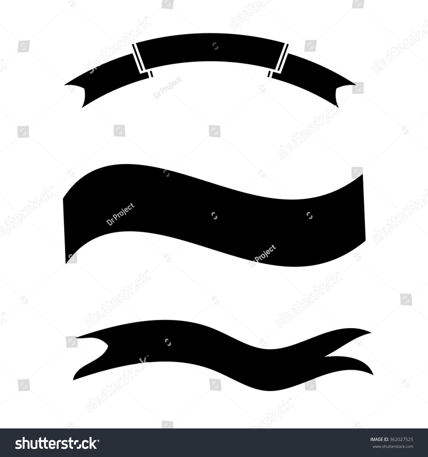 Retro Styled Ribbons Collection Vector Illustration Stock Vector ...