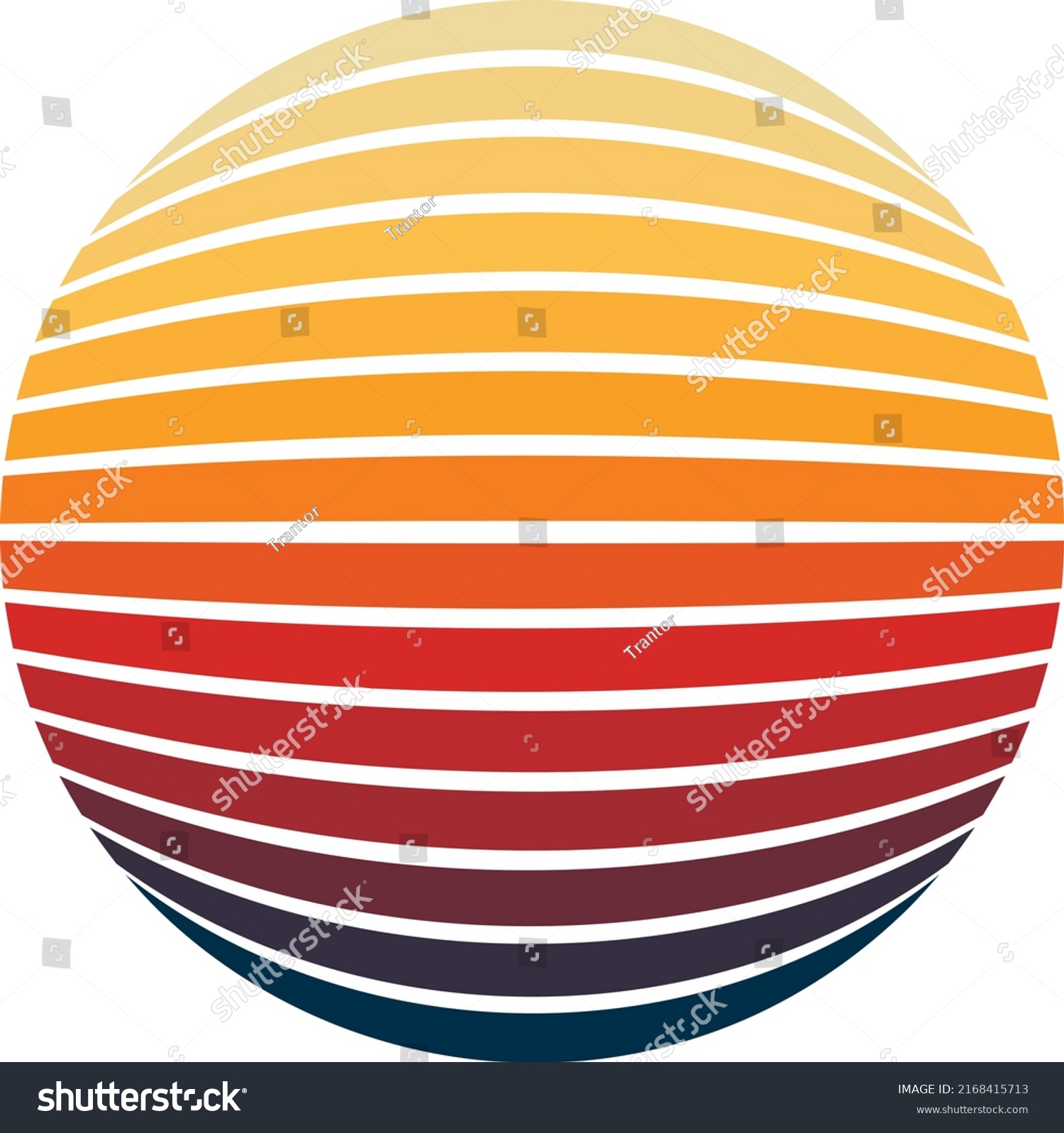 SVG of Retro sunset striped vintage design on white background. This vintage striped retro sunset is for t-shirt design, print on demand, book covers, posters, banners, etc. svg