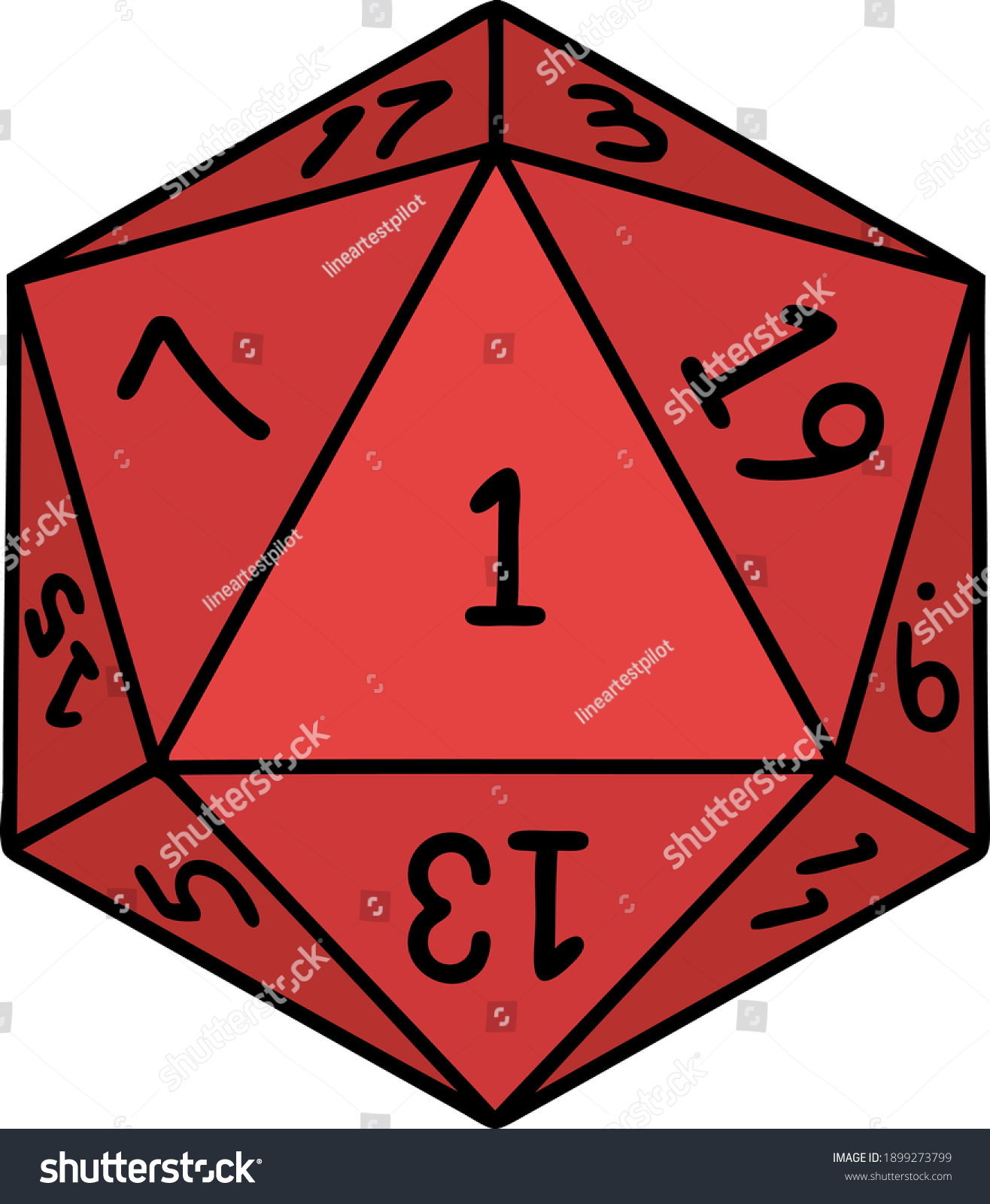 SVG of Retro Tattoo Style natural 1 D20 dice roll svg