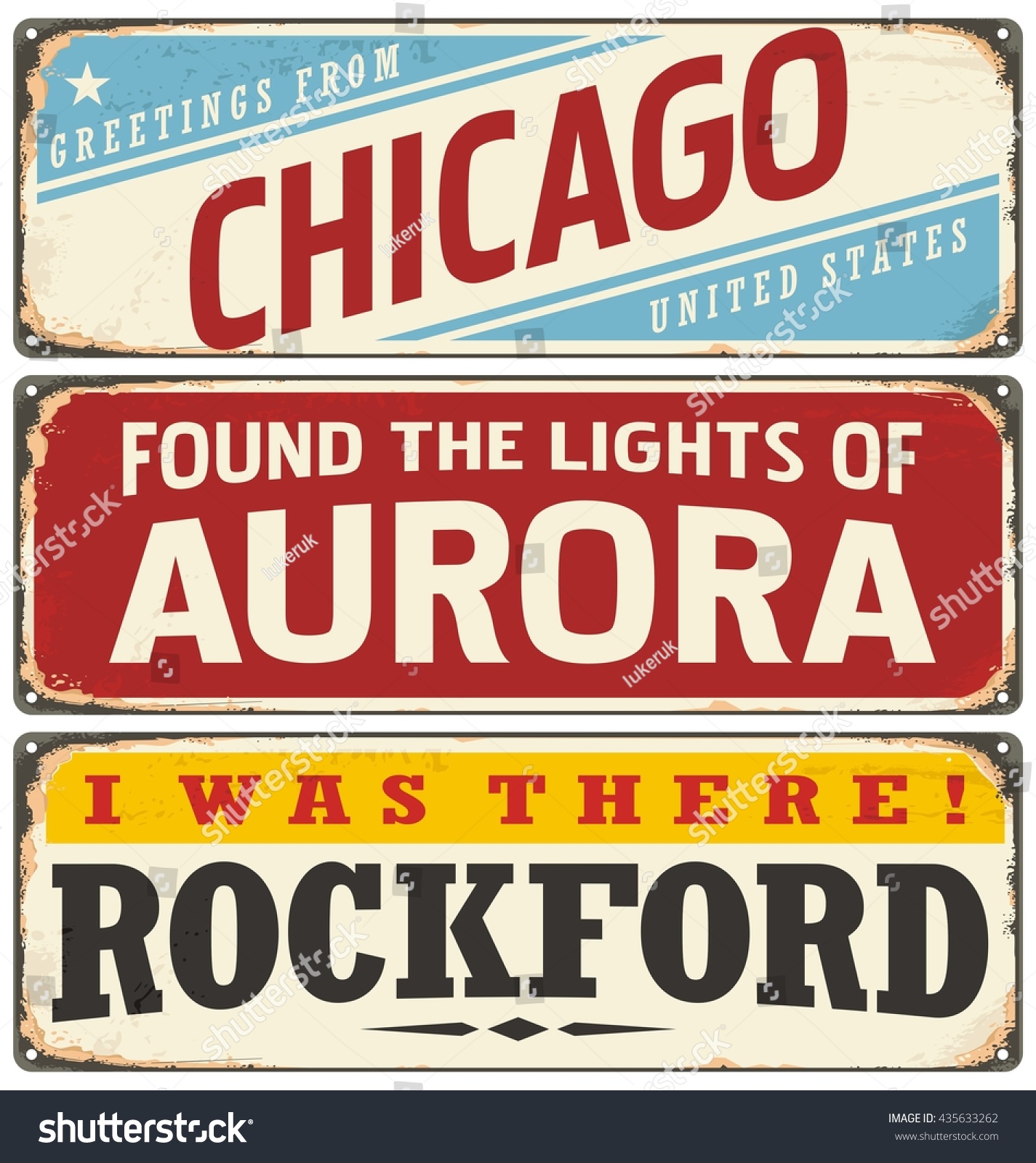 SVG of Retro tin sign collection with USA city names. Vintage vector souvenir sign or postcard templates. Travel theme. Places to visit and remember. svg