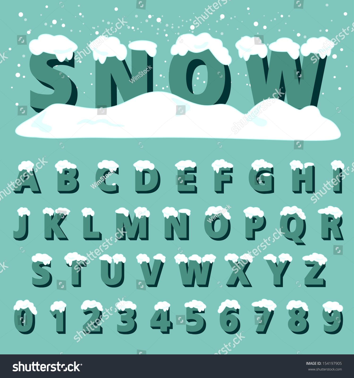 Download Retro Type Font Snow Vector Illustration Stock Vector ...
