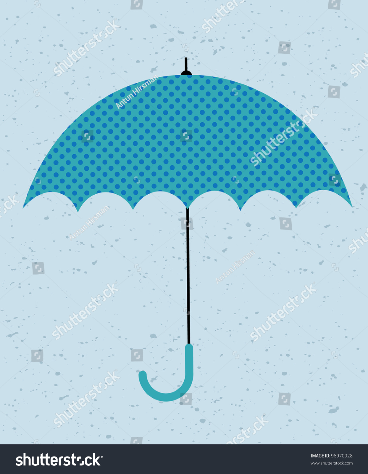 Retro Umbrella Vector Illustration Stock Vector (royalty Free) 96970928 