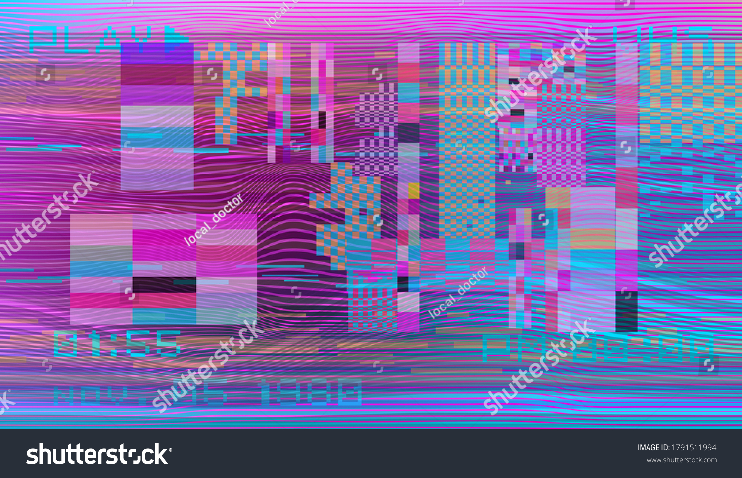 Retro Vhs Background Glitch Art Effect Stock Vector (Royalty Free ...