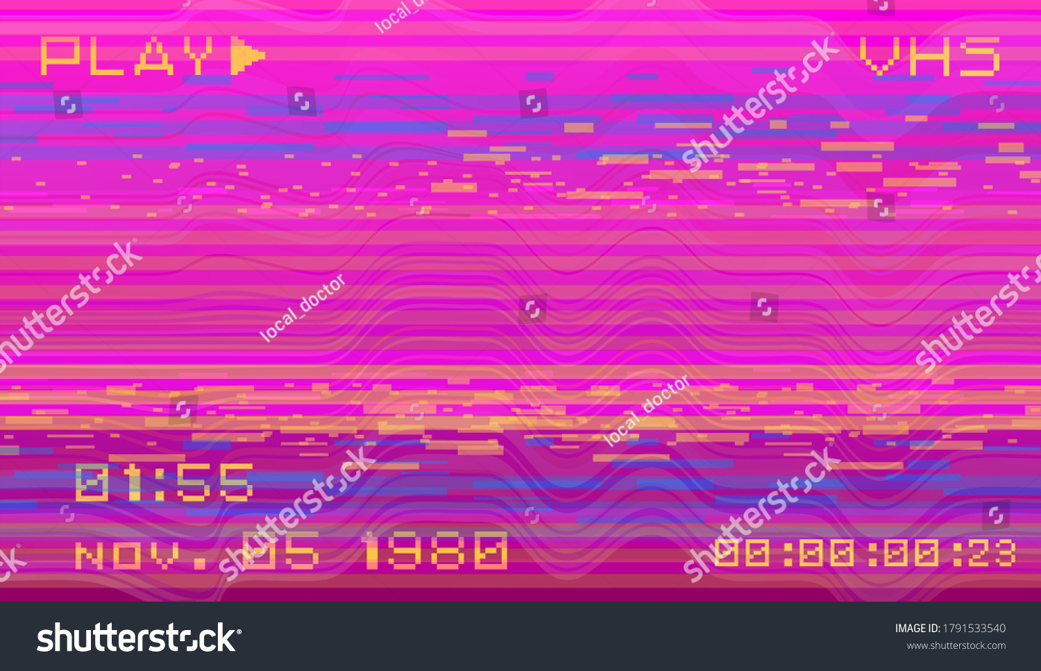 Retro Vhs Background Glitch Art Effect Stock Vector (Royalty Free ...