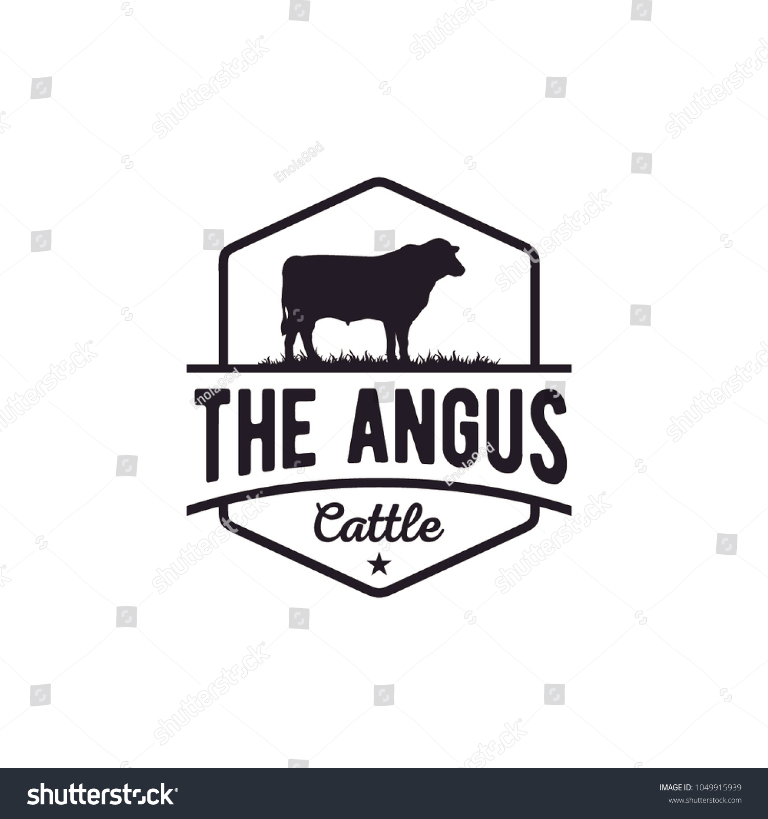SVG of Retro Vintage Cattle Angus Beef Emblem Label Livestock logo design vector svg