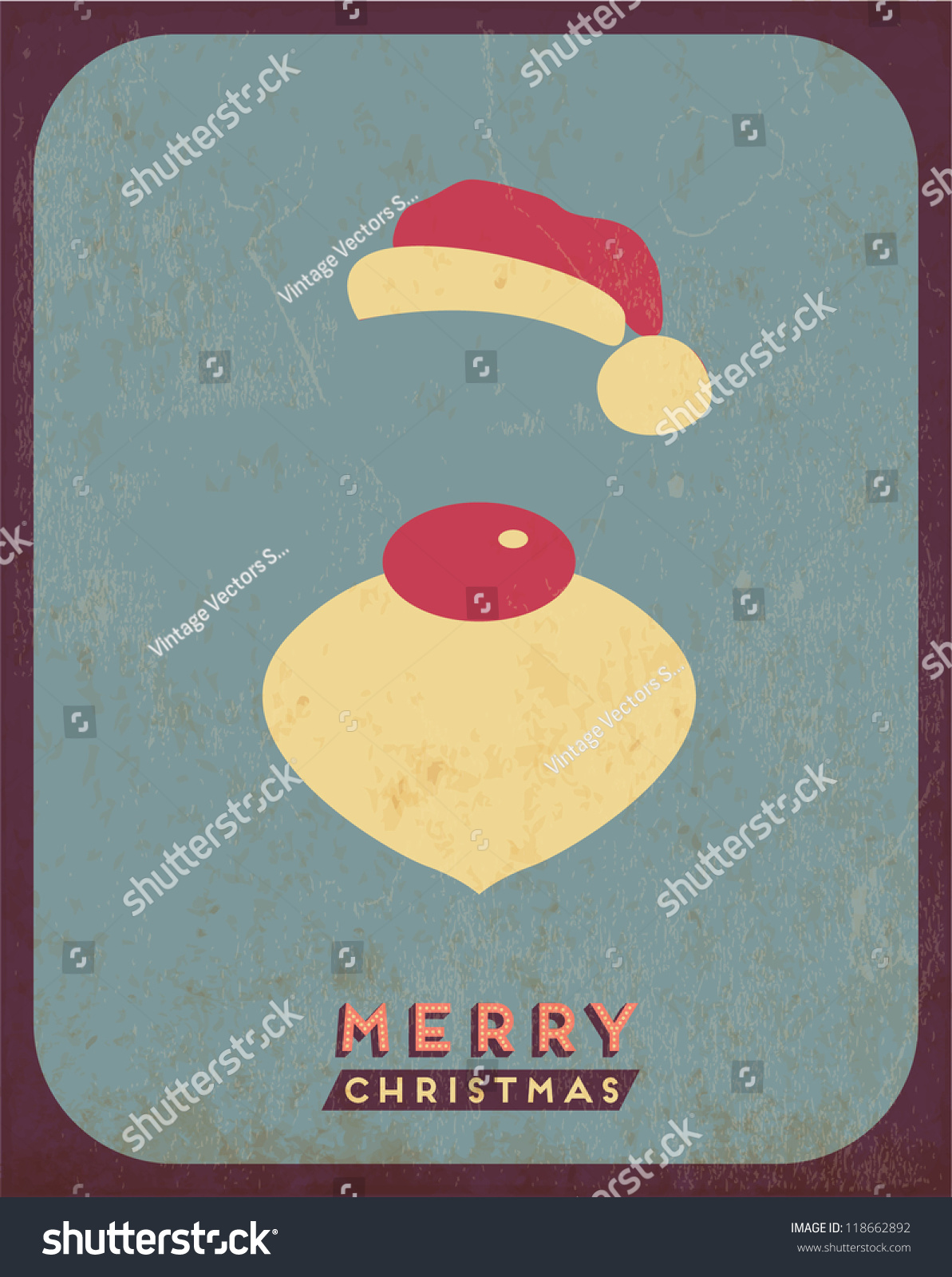 Retro Vintage Minimal Merry Christmas Background Stock Vector 118662892 - Shutterstock