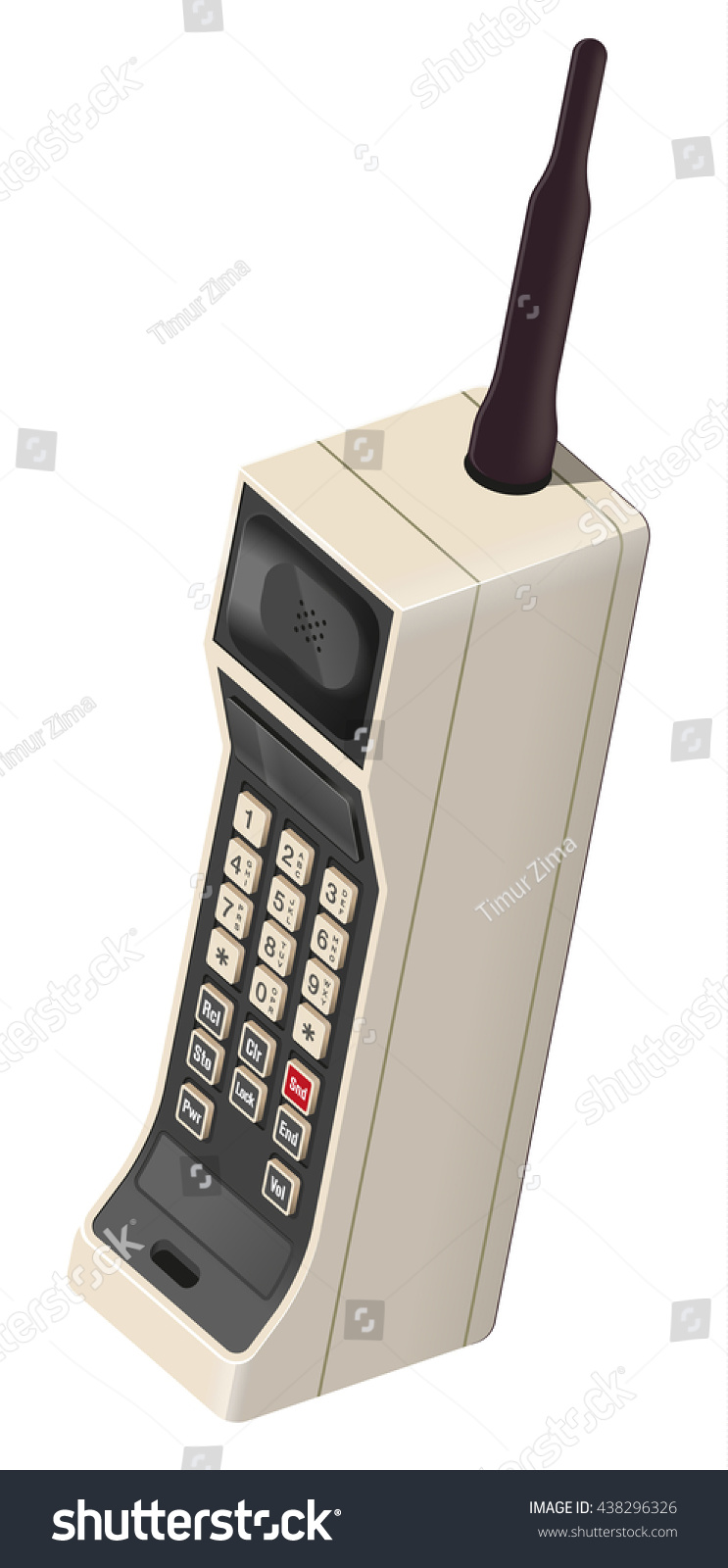 Retro vintage mobil mobiltelefon 80'erne/telefon/vektor Stock-vektor (royaltyfri) 438296326