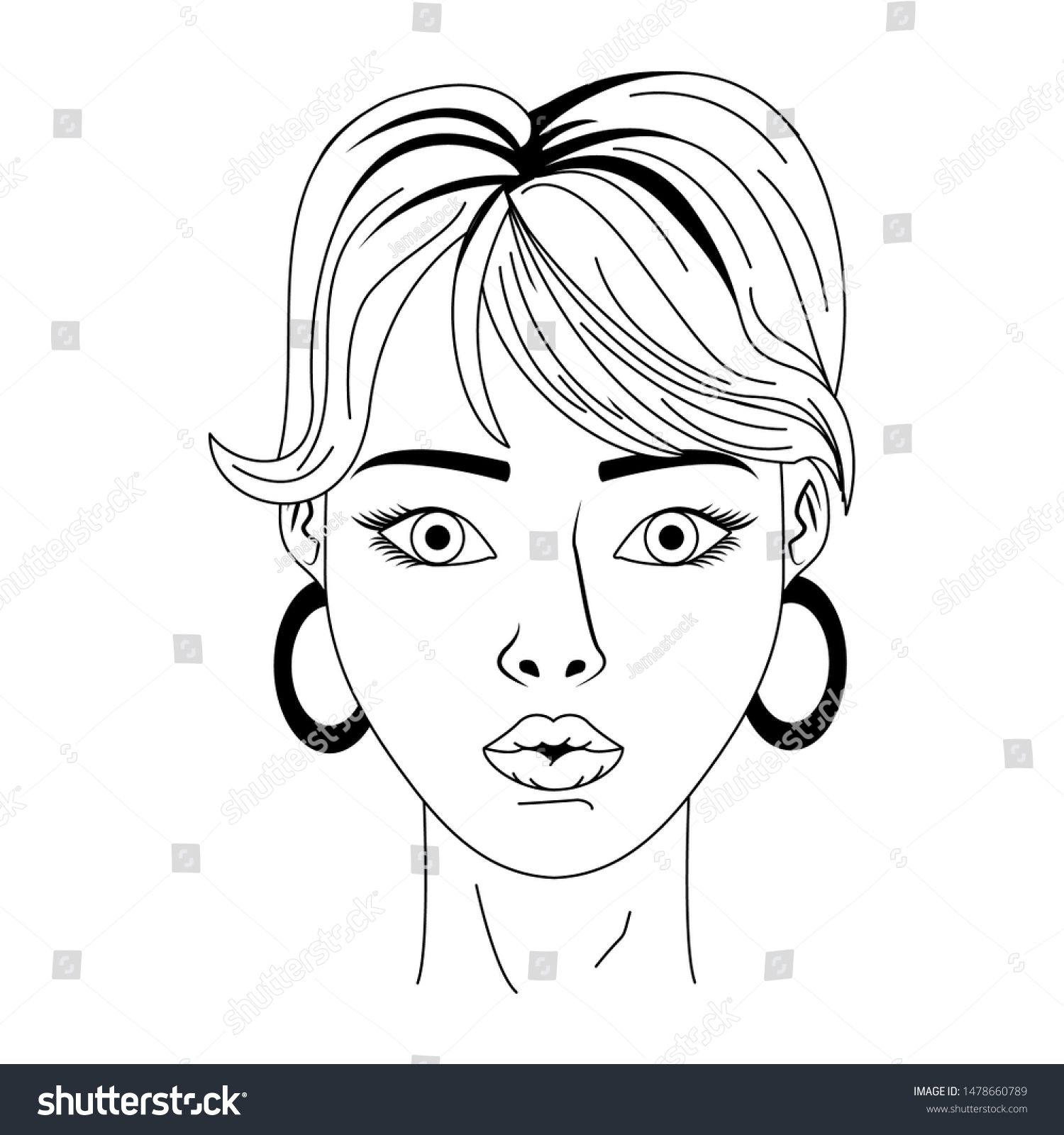 Retro Vintage Pop Art Woman Face Stock Vector (Royalty Free) 1478660789 ...