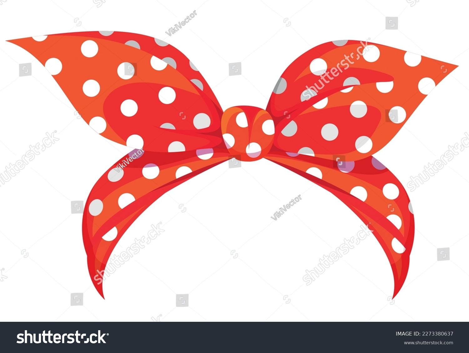 SVG of Retro woman bandana red tied bow polka dot decorative design isometric vector illustration. Vintage fashion female headband textile ribbon band old fashioned stylish headwear headscarf accessory svg