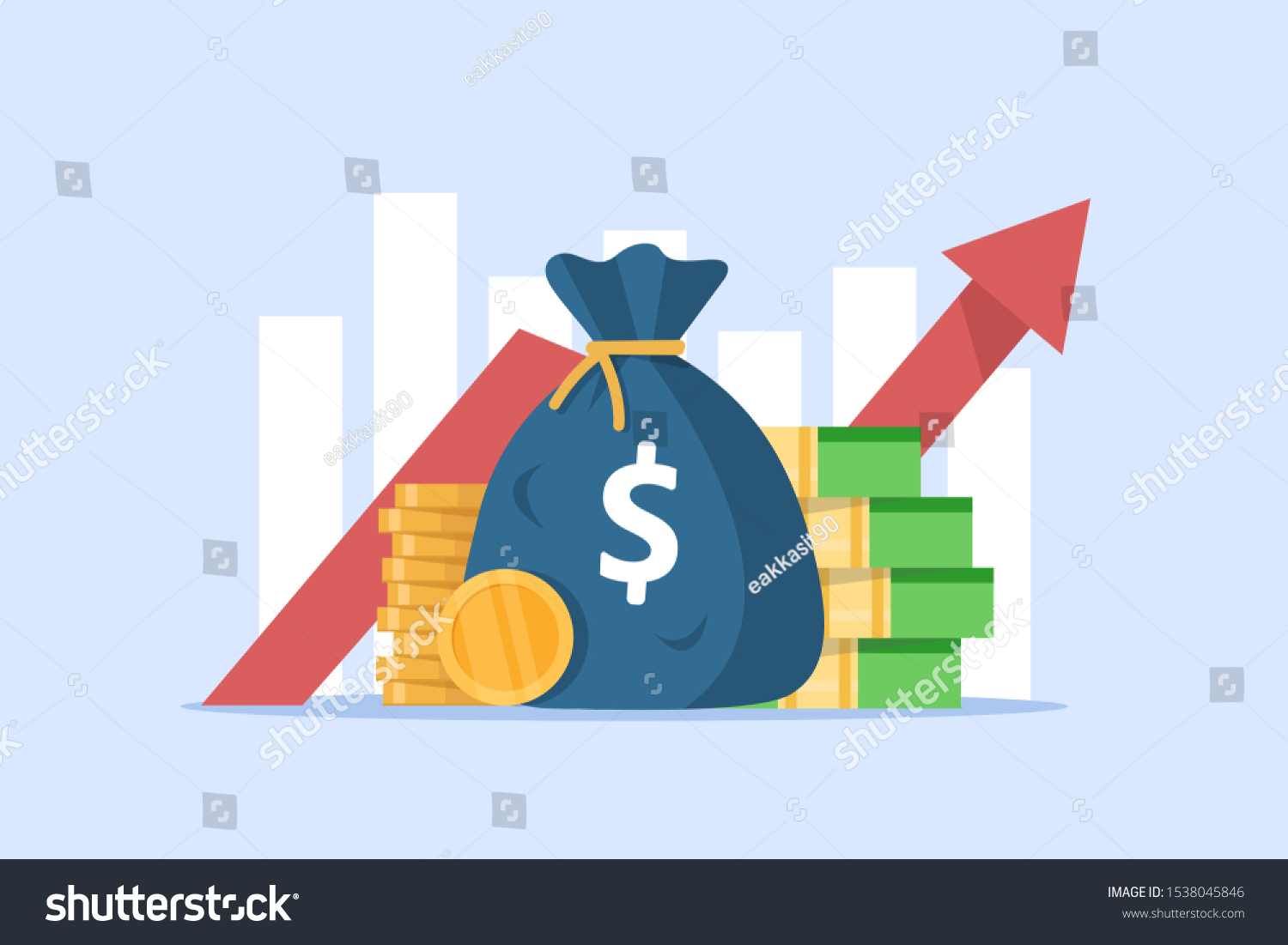 Revenue Increasecompound Interest Added Value Stock Vector (royalty 