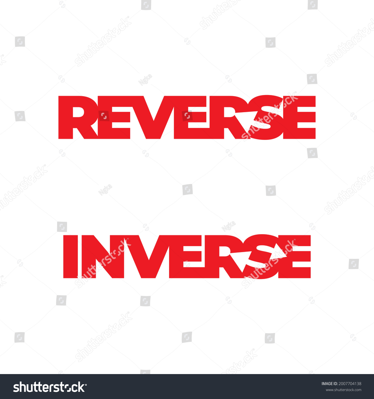 Reverse Inverse Graphic Text Arrow Mark Stock Vector (Royalty Free ...