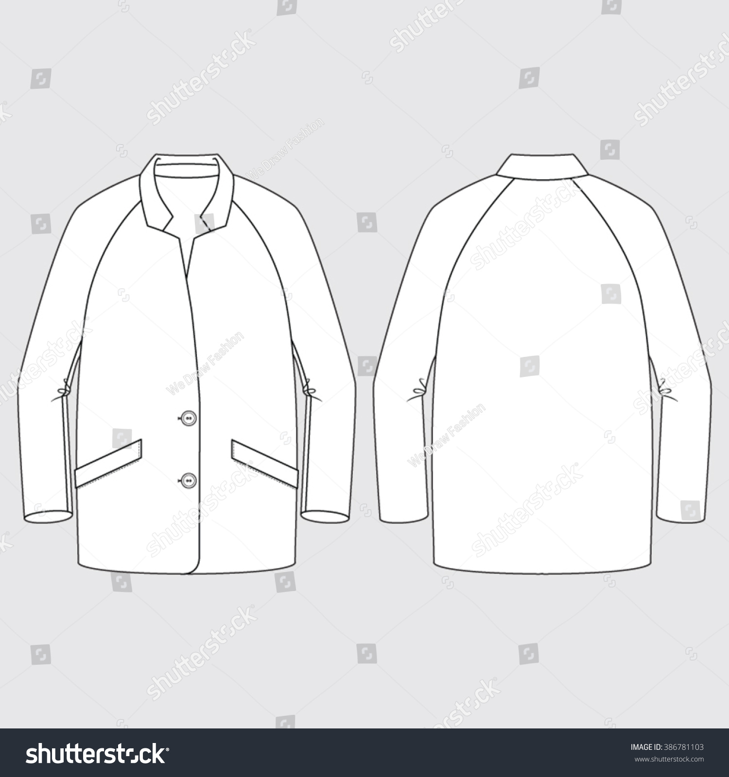Reverse Lapel Winter Coat Fashion Illustration Stock Vector (Royalty ...