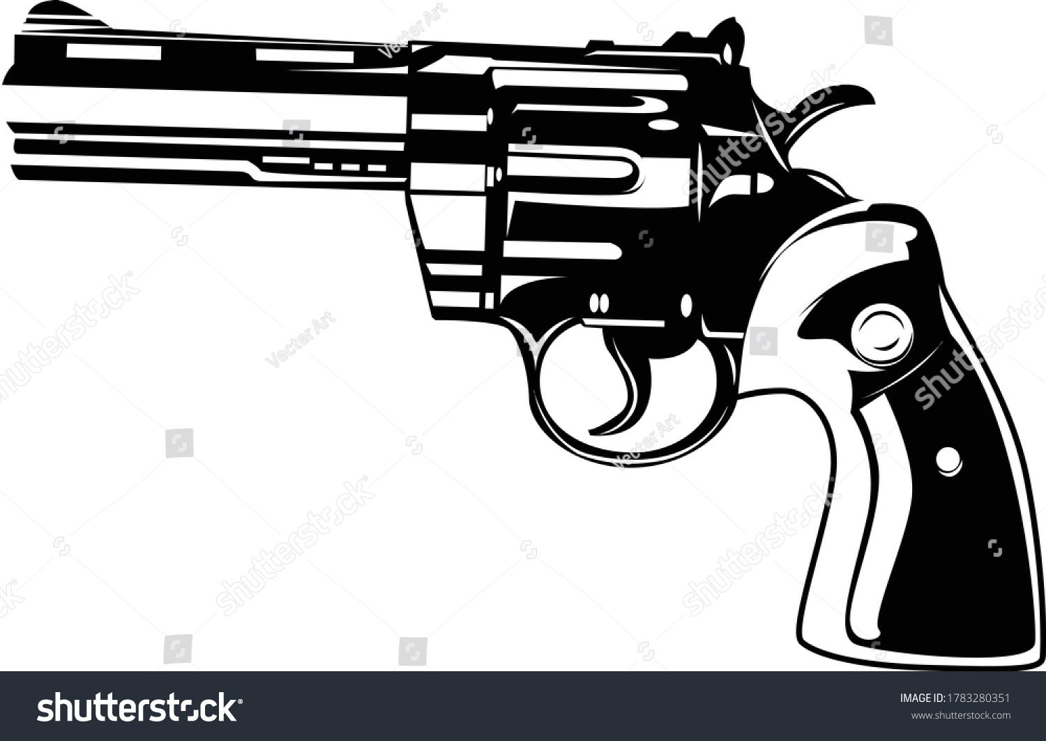 Revolver Gun Mascot Cartoon Vector Art Stock Vector (Royalty Free ...