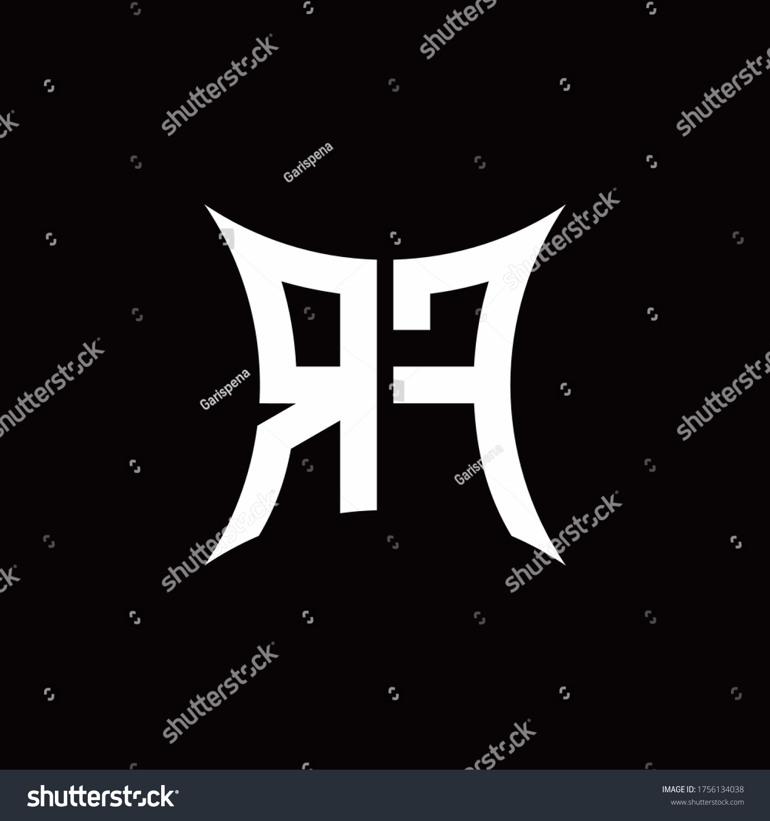 Rf Monogram Logo Sharped Shape Design Stock Vector (Royalty Free ...