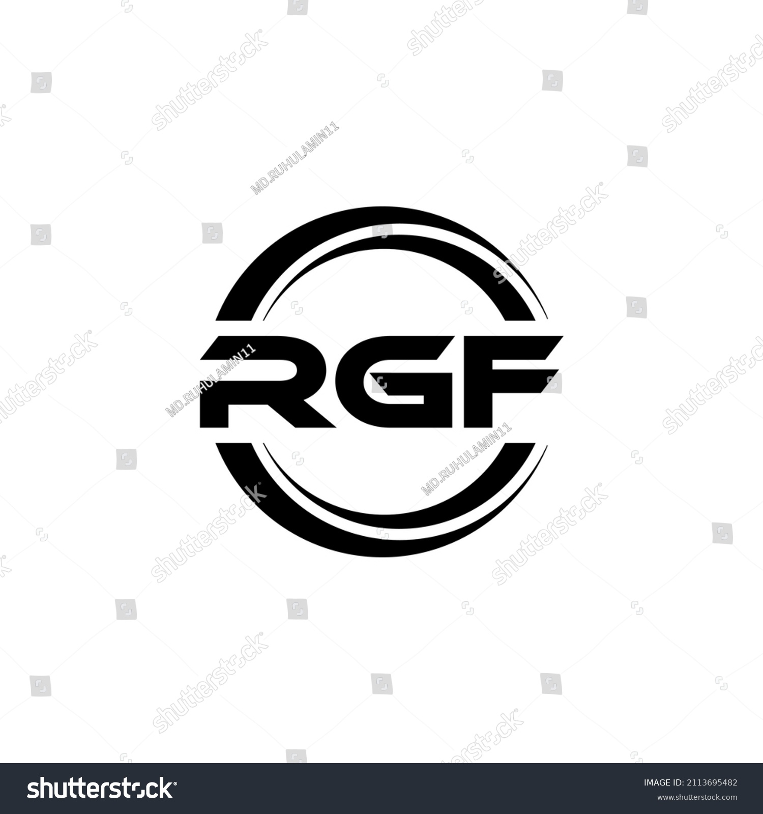 Rfg Letter Logo Design White Background Stock Vector Royalty Free