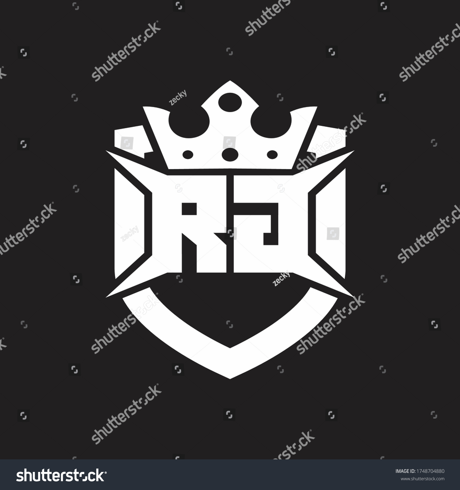 Rg Logo Monogram Isolated Shield Crown Stock Vector (Royalty Free ...