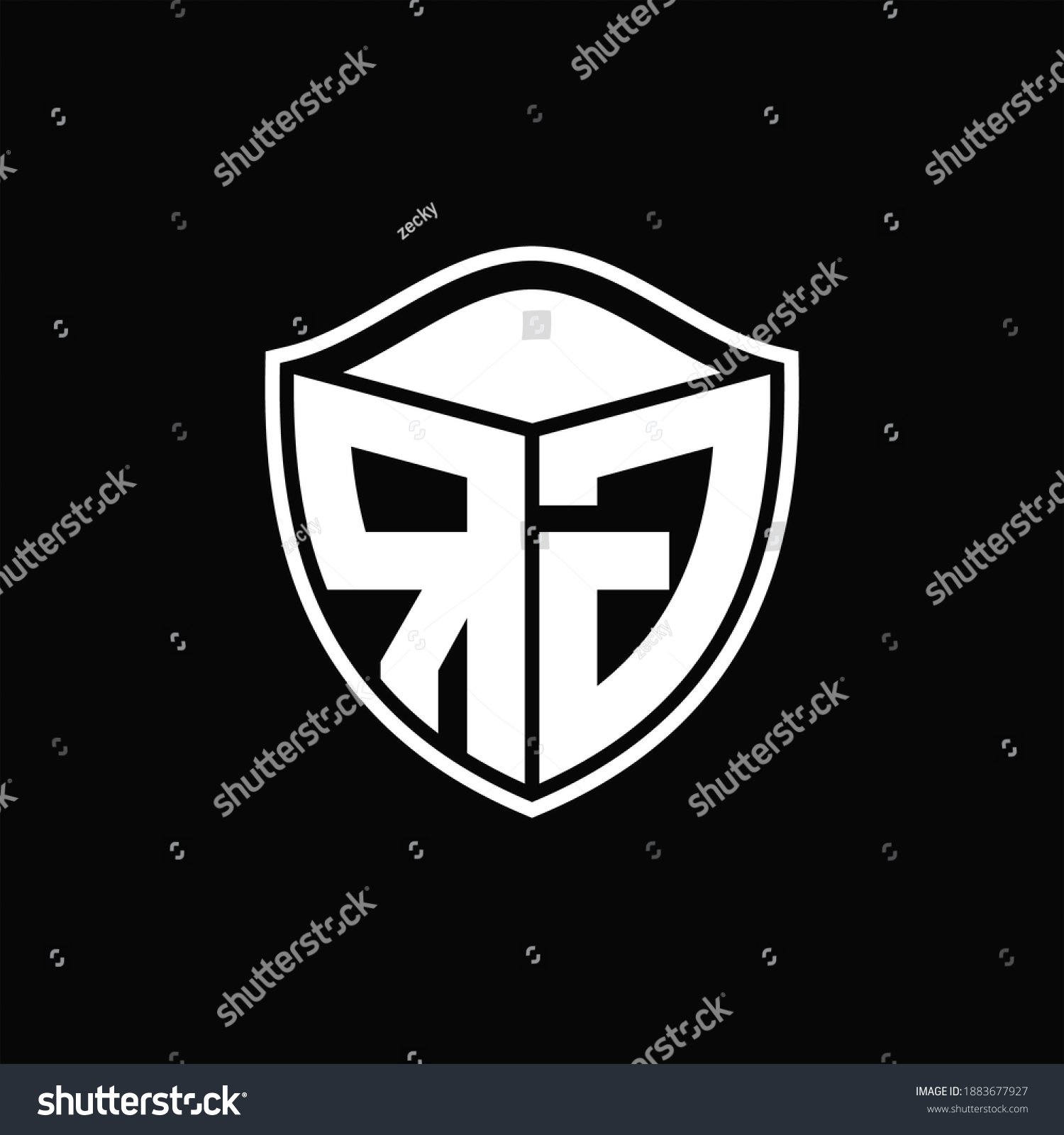 Rg Logo Monogram Shield Shape Outline Stock Vector (Royalty Free ...