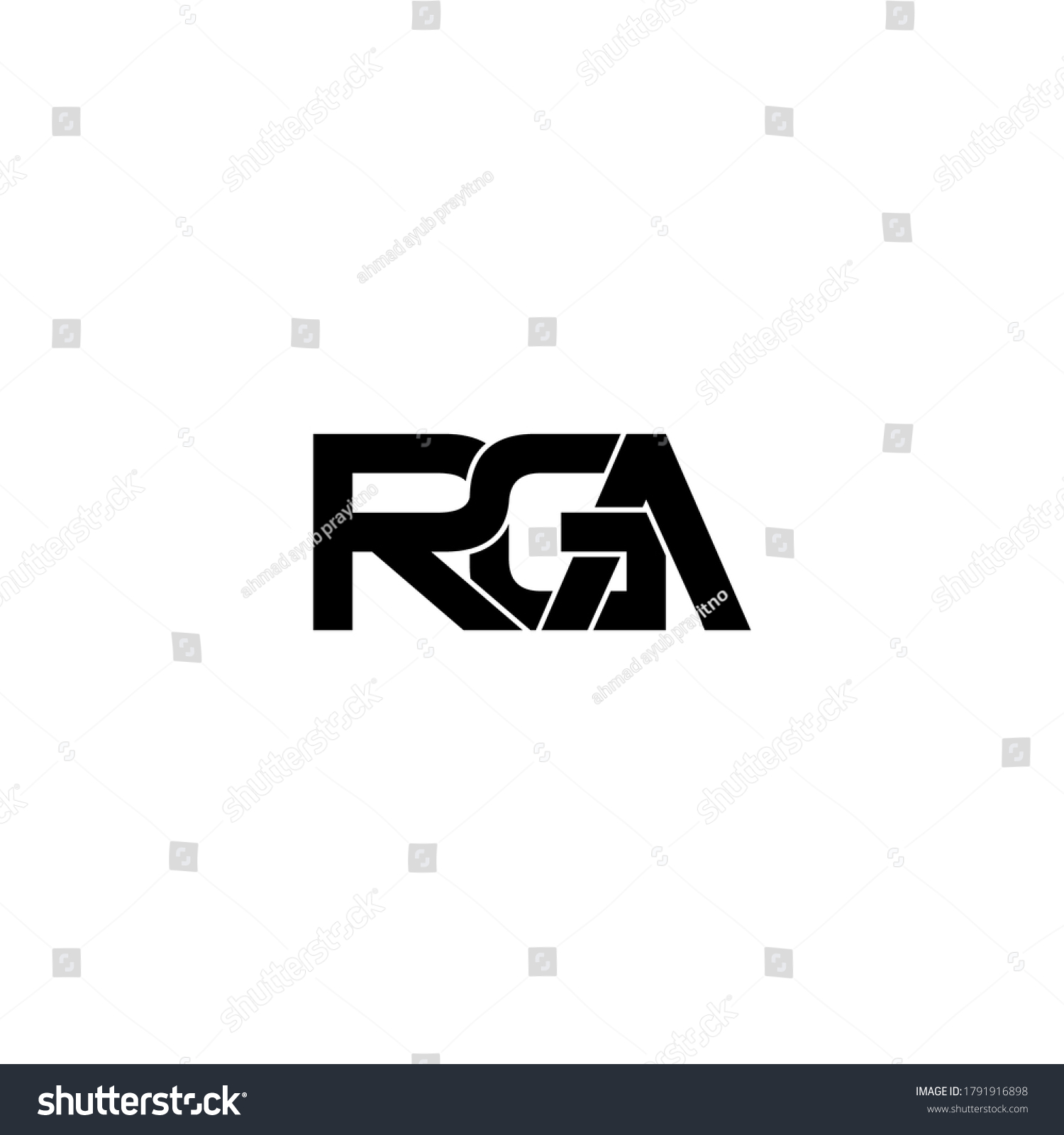 Rga Original Monogram Logo Design Stock Vector (Royalty Free) 1791916898