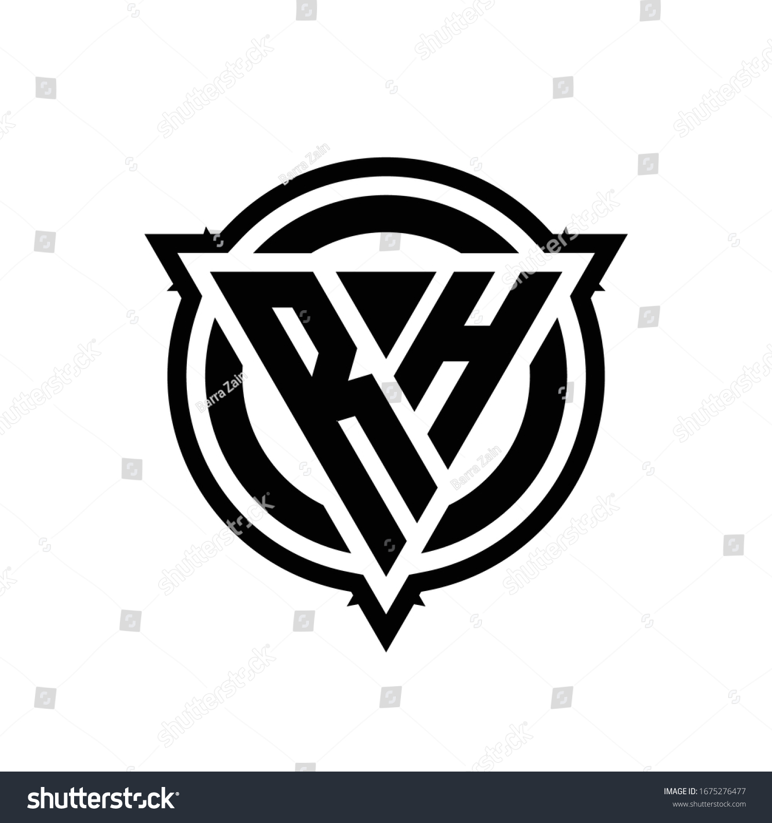 Rh Logo Triangle Shape Circle Outline Stock Vector (Royalty Free ...