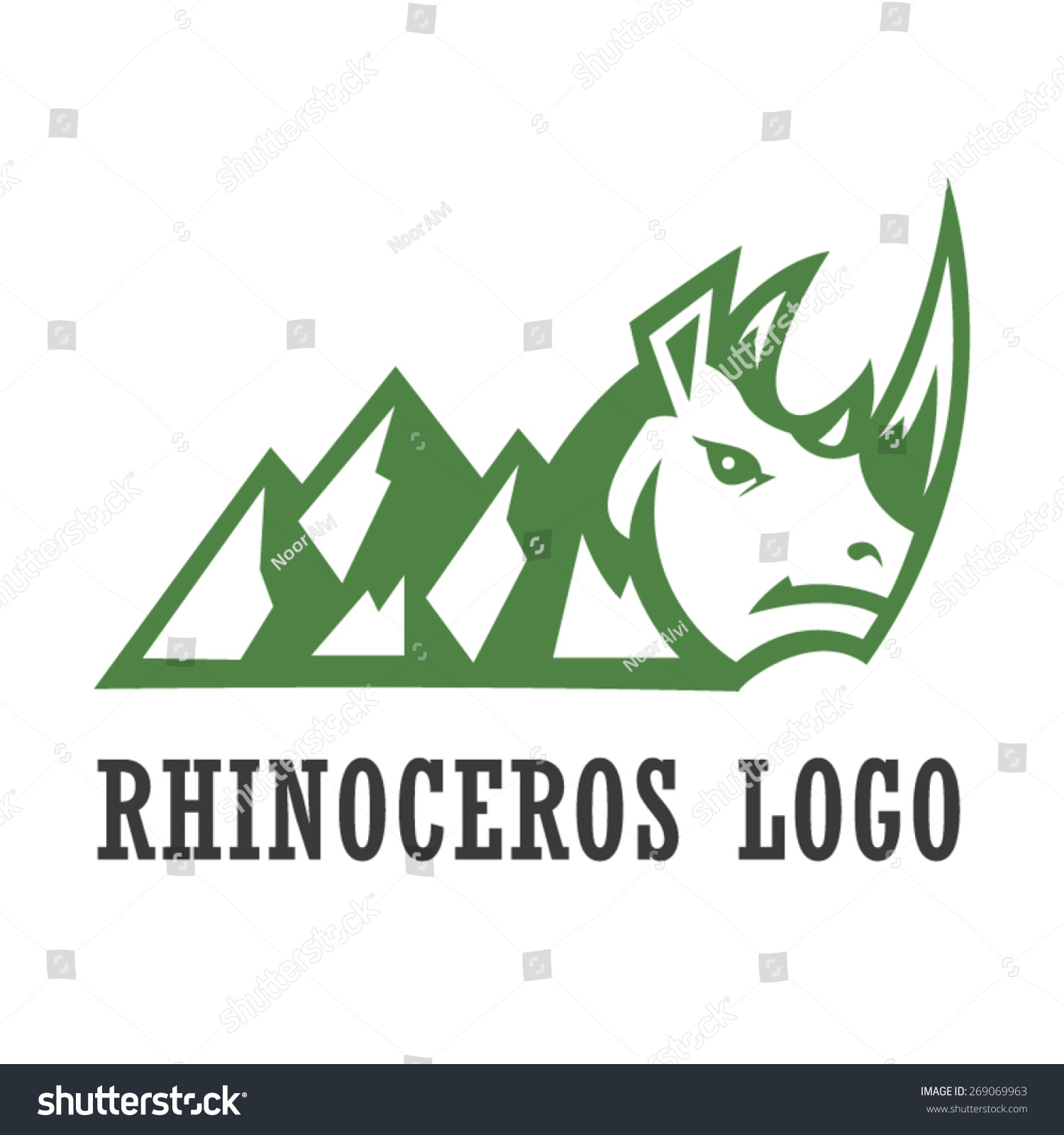 Rhino Head Face Big Horn Logo Stock Vector 269069963 - Shutterstock