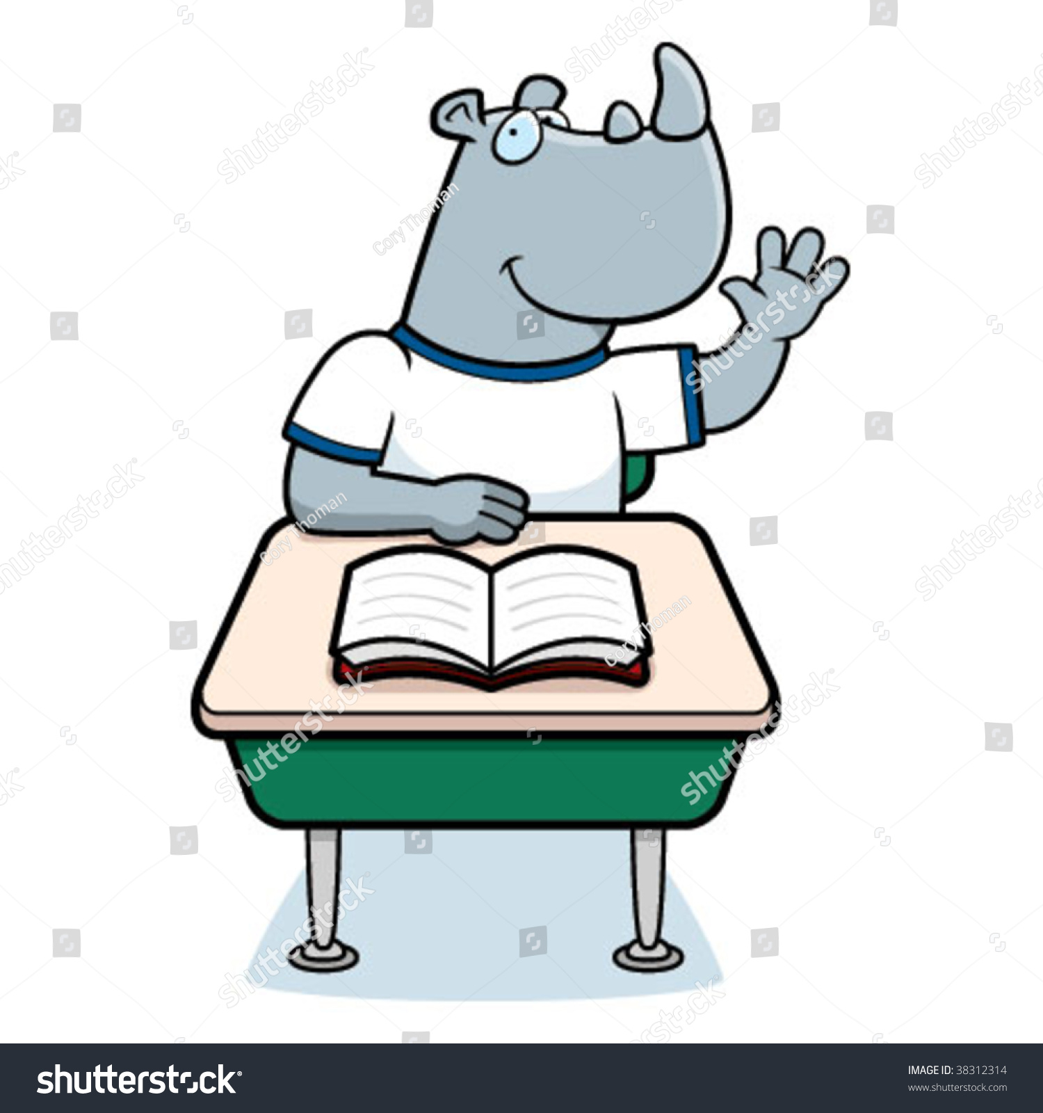 Rhino Student Stock Vector Illustration 38312314 Shutterstock