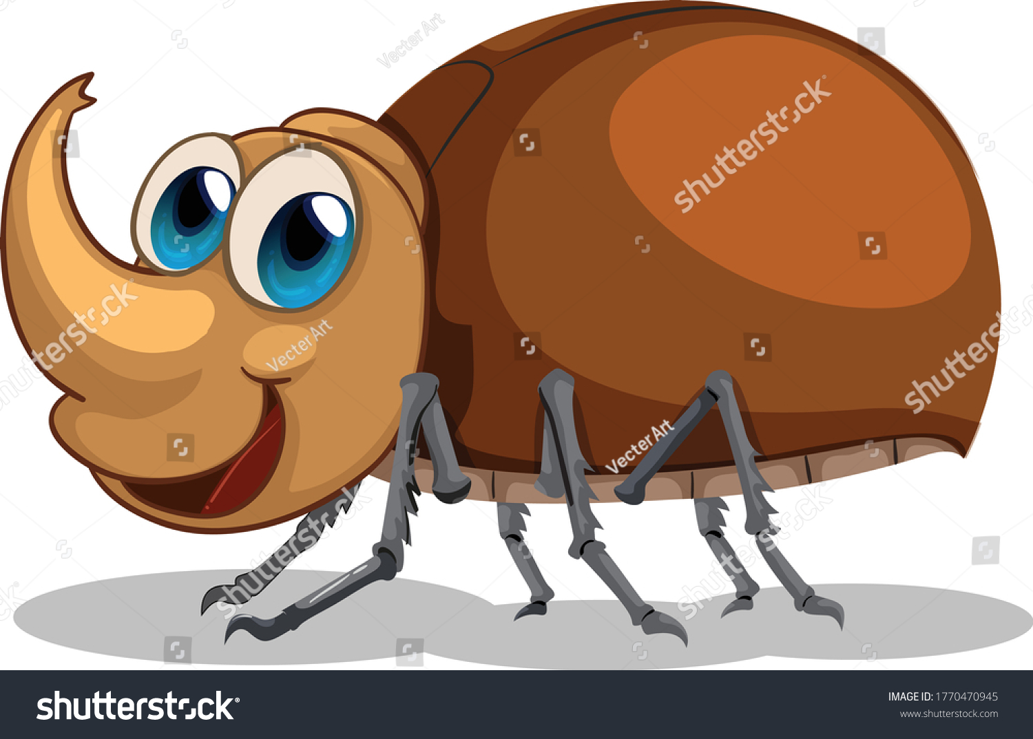 Rhinoceros Beetle Cartoon Vector Art Illustration Stock Vector (royalty 