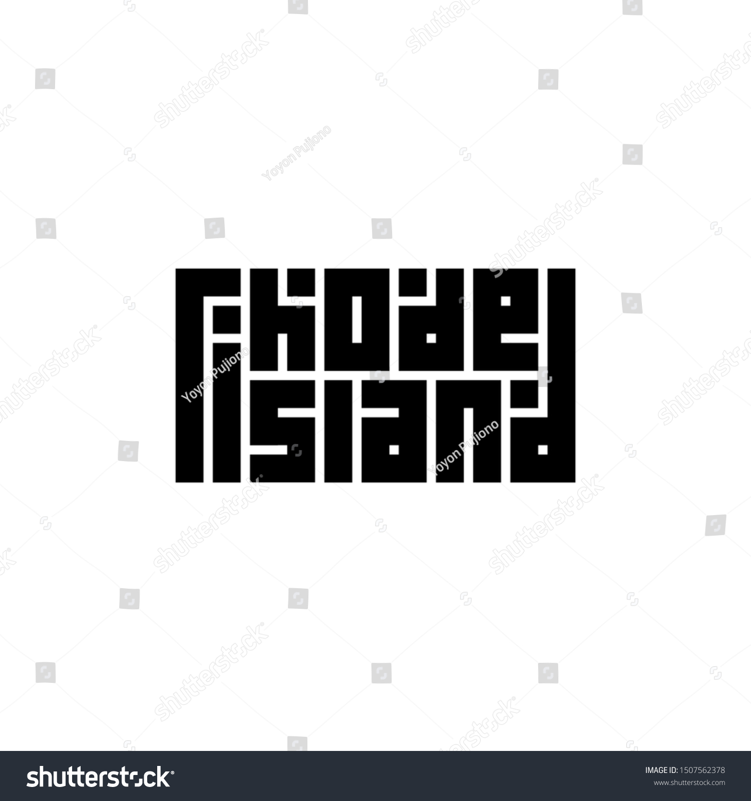 Rhode Island Typography Logo Calligraphy Logo Stock Vector (Royalty ...