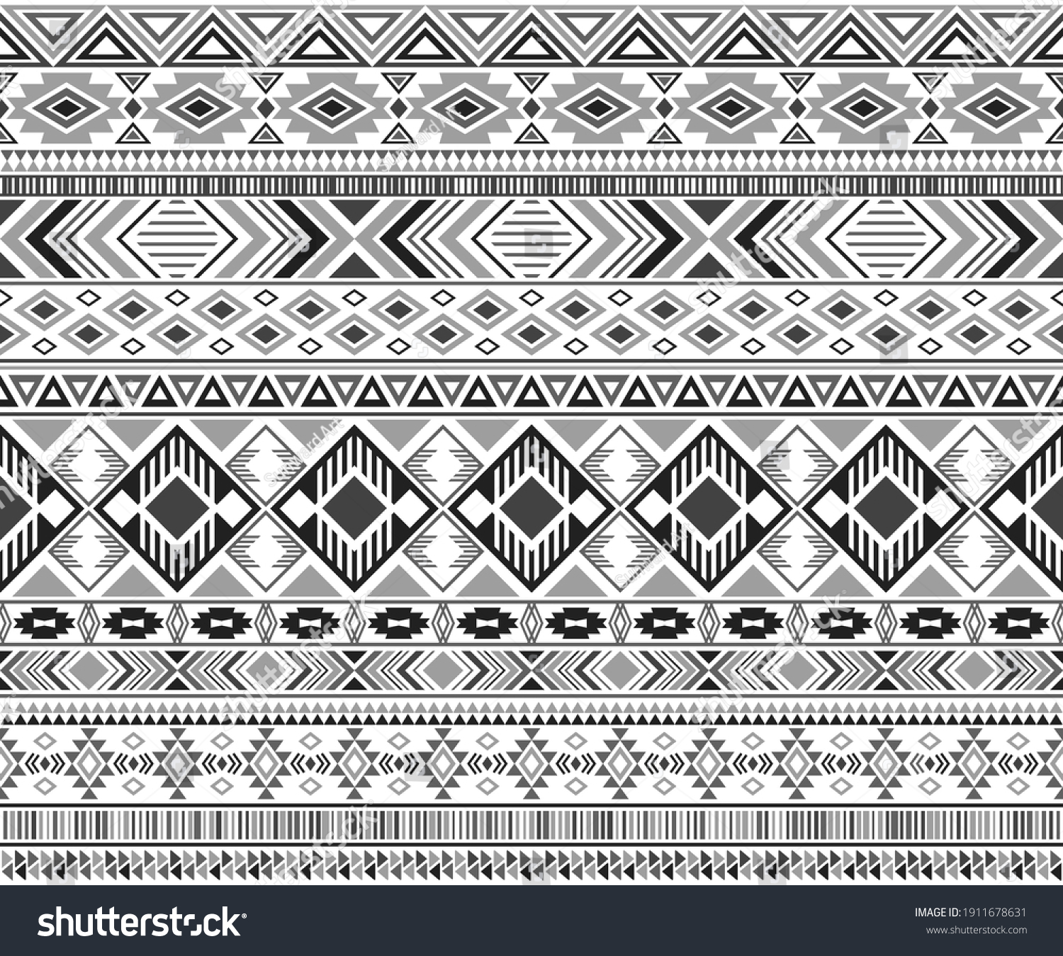 Rhombus Triangle Symbols Tribal Ethnic Motifs Stock Vector (Royalty ...