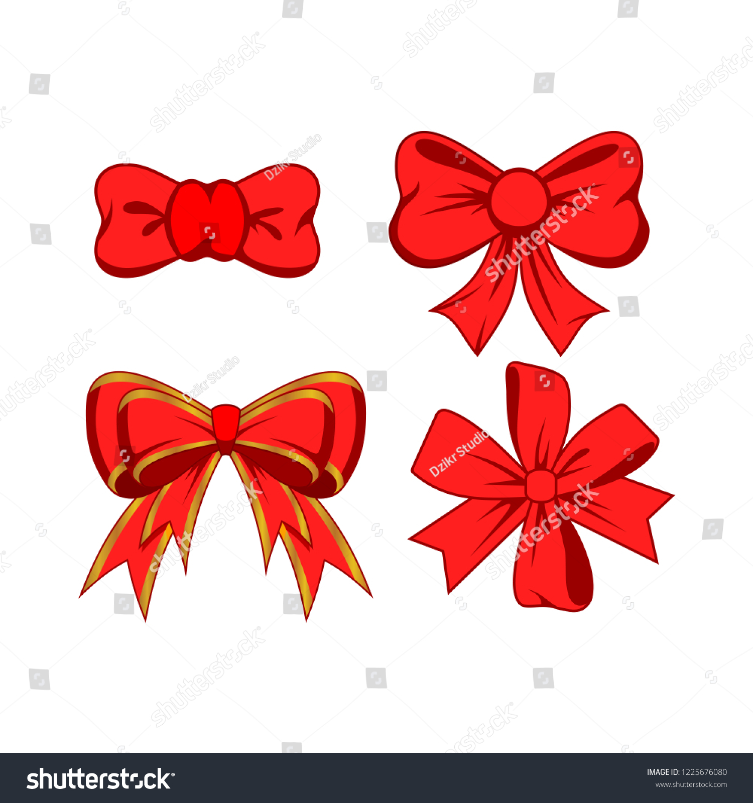 Ribbon Clipart Vector Collection Stock Vector Royalty Free 1225676080 6177