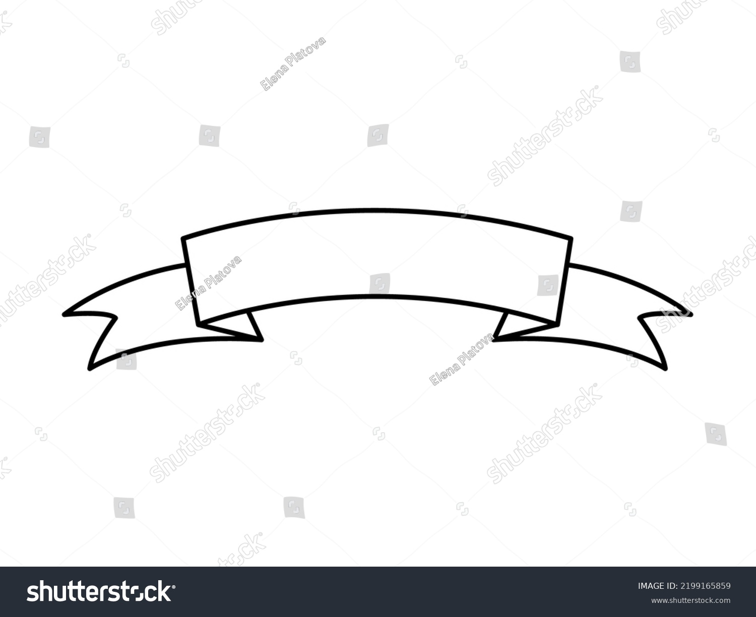 SVG of Ribbon icon, arch banner. Vector outline empty banner isolated on white svg