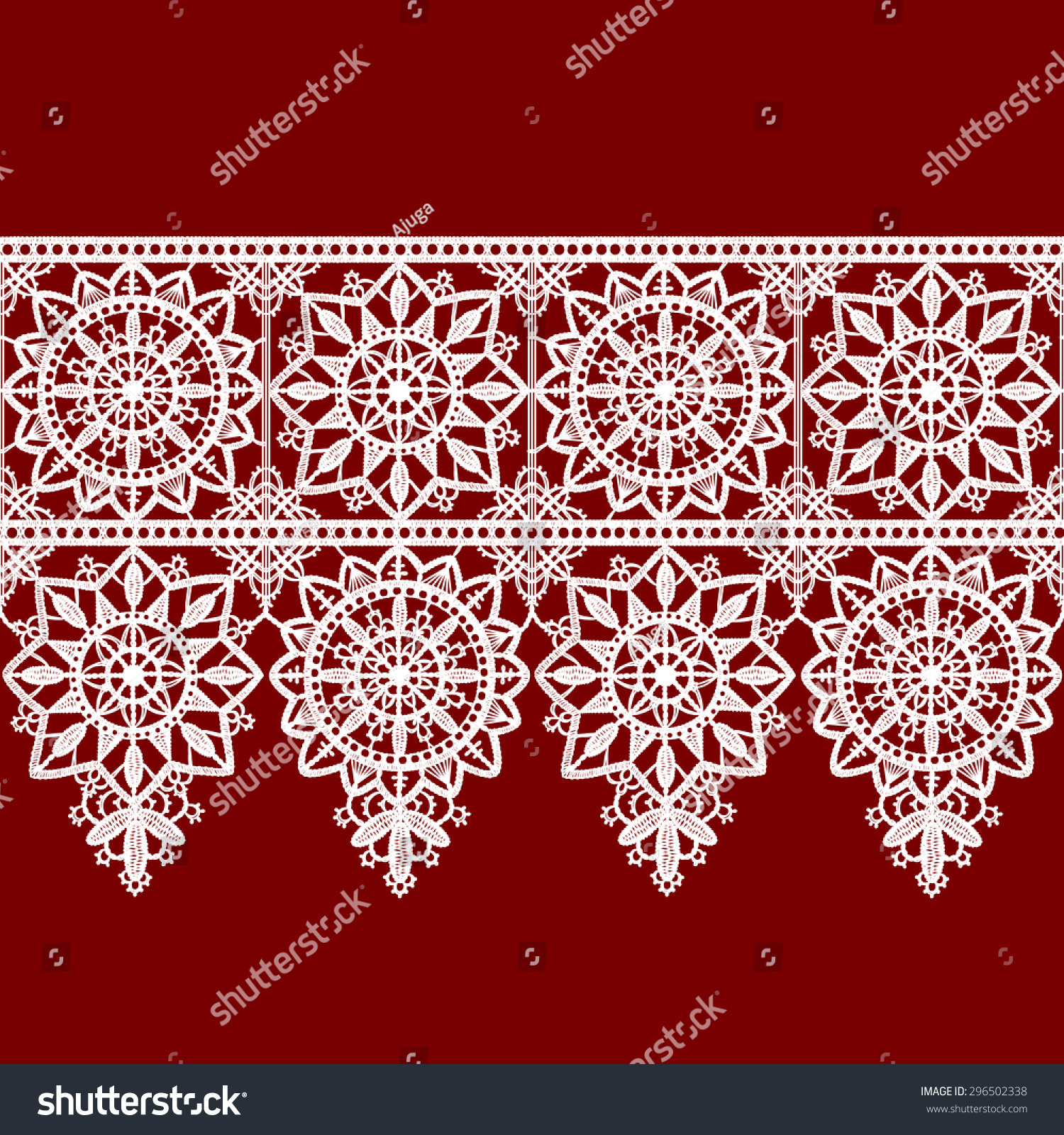 Ribbon Lace Seamless Pattern Stok Vektör (Telifsiz) 296502338