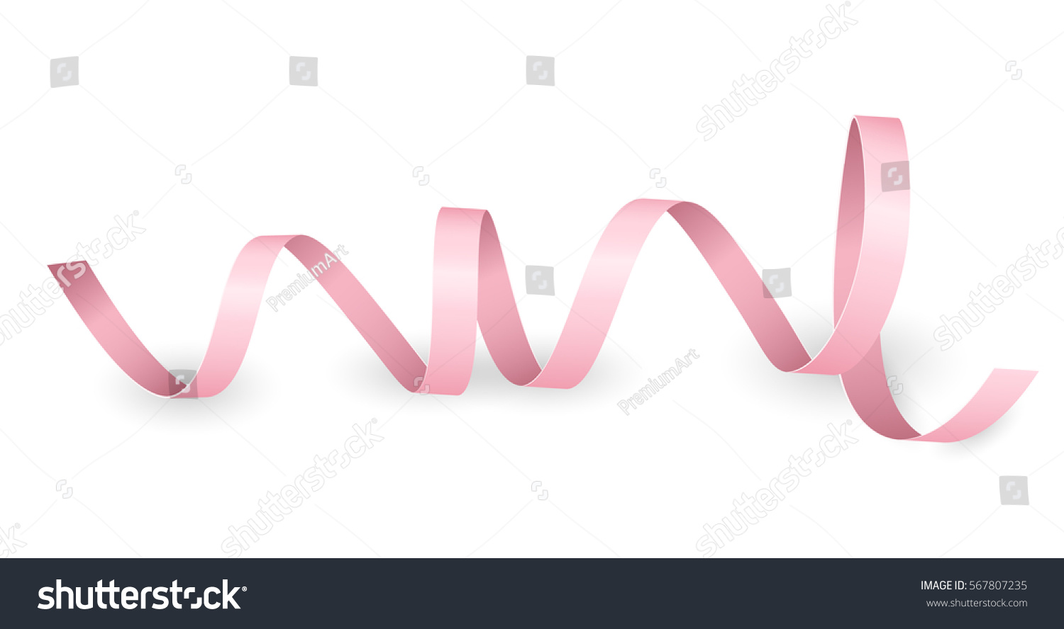 Ribbon Vector Realistic Illustration Soft Pink Stock Vector (royalty 